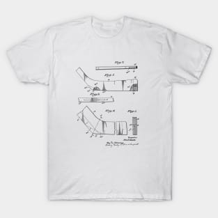 Hockey Stick Vintage Patent Hand Drawing T-Shirt